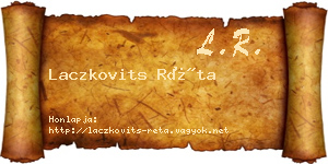 Laczkovits Réta névjegykártya